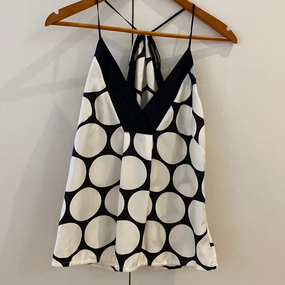 CLUB MONACO | Size S Silk polka dot v-neck tank
